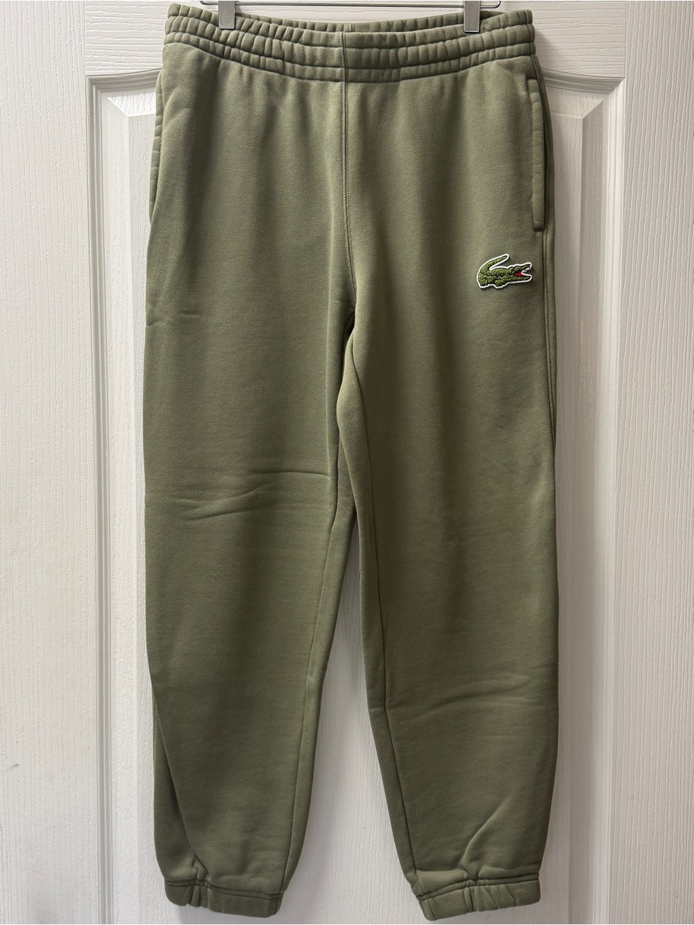 Lacoste Unisex Relaxed Fit Joggers Light Olive Green Cotton XS Like New